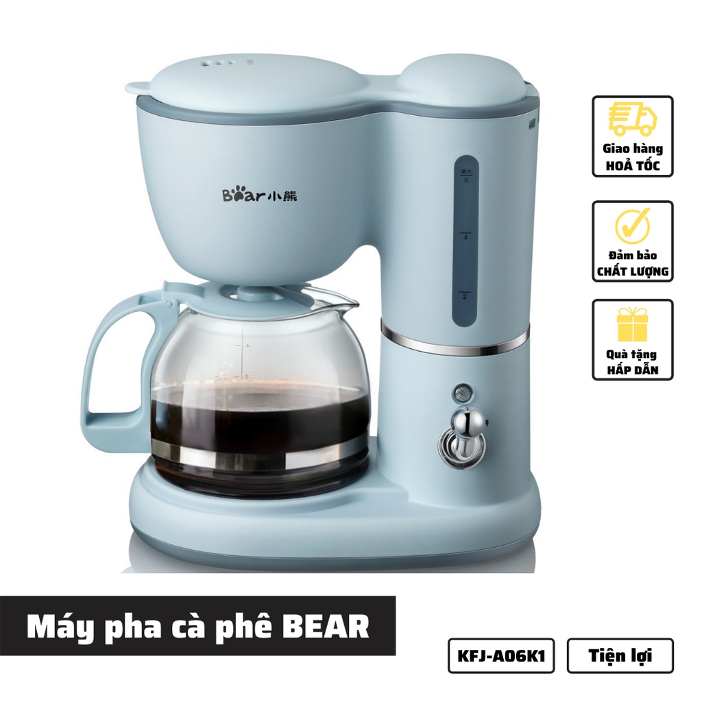 Máy pha cà phê mini BEAR KFJ-A06K1 chính hãng pha Espresso cafe nguyên chất máy pha cafe tặng kèm 100gr bột café Arabica