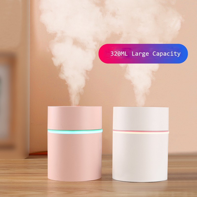 Máy phun sương tạo độ ẩm không khí mini Fnelse 320ml có đèn 7 màu sắc thời trang