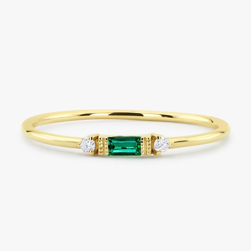 1 Nhẫn Kim Loại Mỏng Đính Đá Thời Trang Cho Nữ