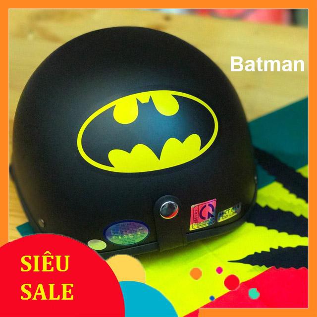 Mũ bảo hiểm nửa đâù BATMAN kèm kính xốp ép nhiệt khoá đỏ Shop Mũ 192