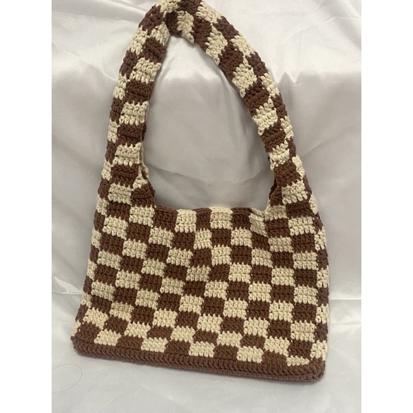 CHECKERED BAG. TÚI LEN CARO HANDMADE