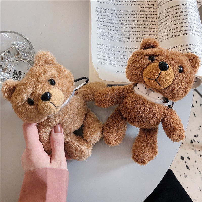 Vỏ Bảo Vệ Hộp Sạc Tai Nghe Bluetooth Không Dây Airpods 1 / 2 3 / Pro / Pro2 Hình Gấu Bông Hoạt Hình