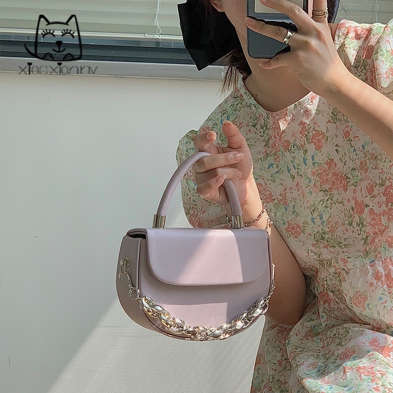 Túi Đeo Chéo Hình Vuông Cỡ Nhỏ Phối Dây Xích Thời Trang Xuân Hè 2022