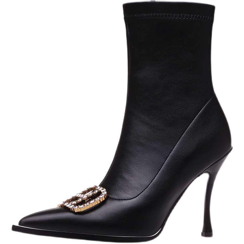 ❂♨Giày Boots mũi nhọn đính đá phong cách thời trang âu mỹ dành cho nữ | BigBuy360 - bigbuy360.vn