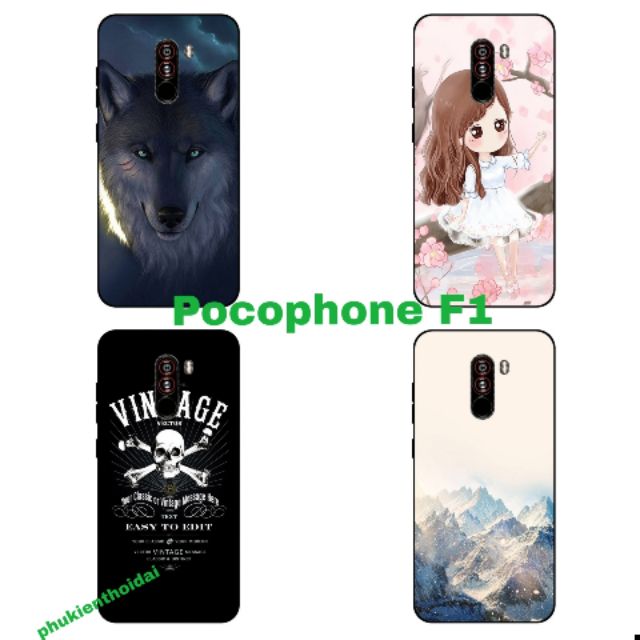 Ốp lưng Xiaomi Pocophone F1 FREESHIP Từ 50k dẻo TPU viền đen in 3D cao cấp