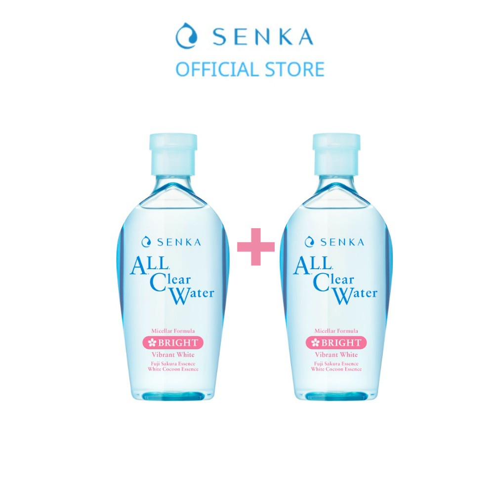Bộ 02 Nước tẩy trang dưỡng trắng Senka All Clear Water Micellar Formula White 230ml