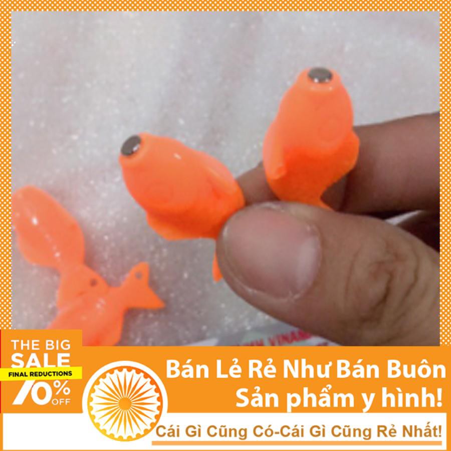 Nam châm câu cá nhựa ( màu hồng ) (màu vàng )