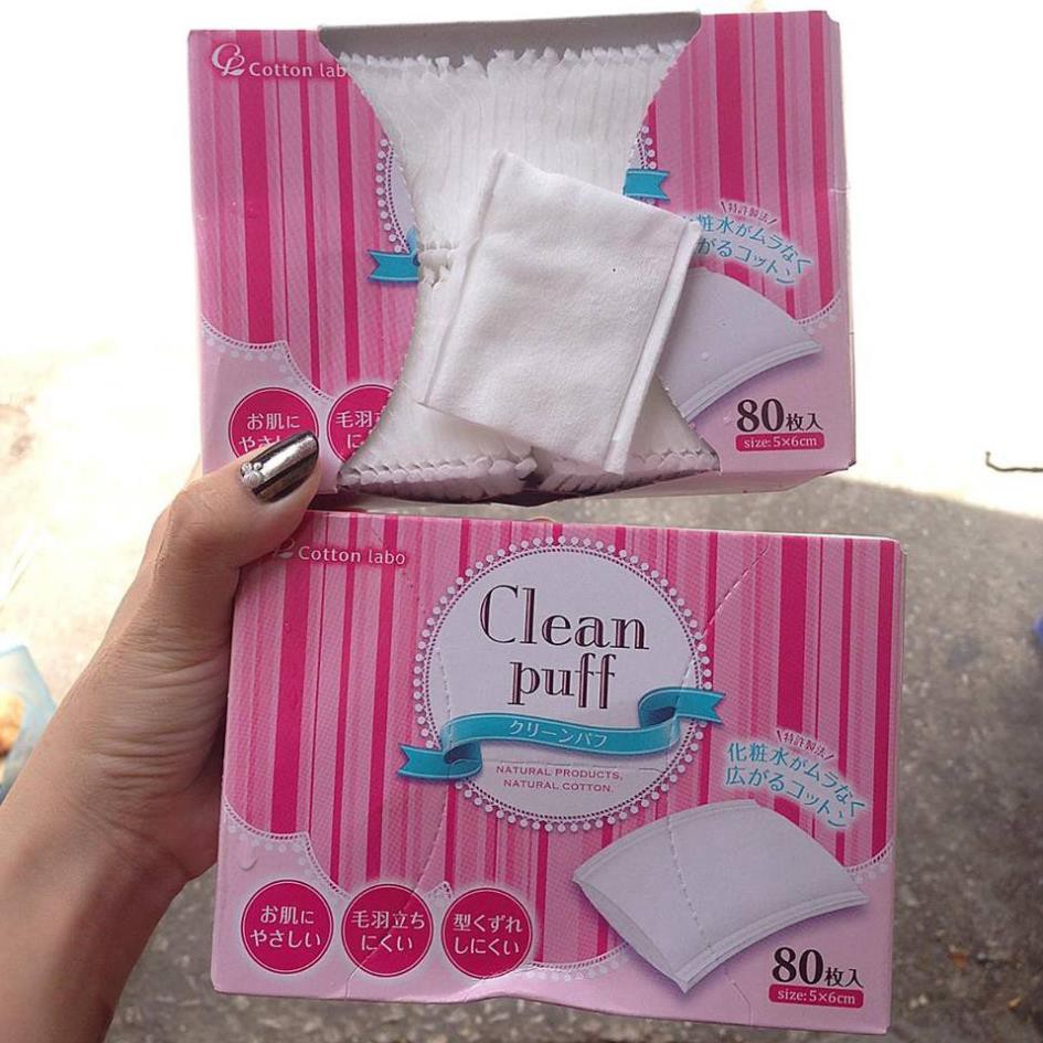 Bông tẩy trang Clean Puff cao cấp số 1 Nhật Bản 80 miếng | BigBuy360 - bigbuy360.vn