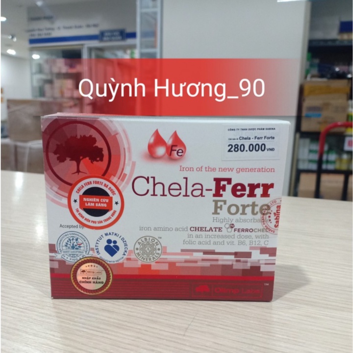 Viên uống CHELA FERR Forte hộp 30 viên bổ sung Sắt và acid folic cho mẹ bầu