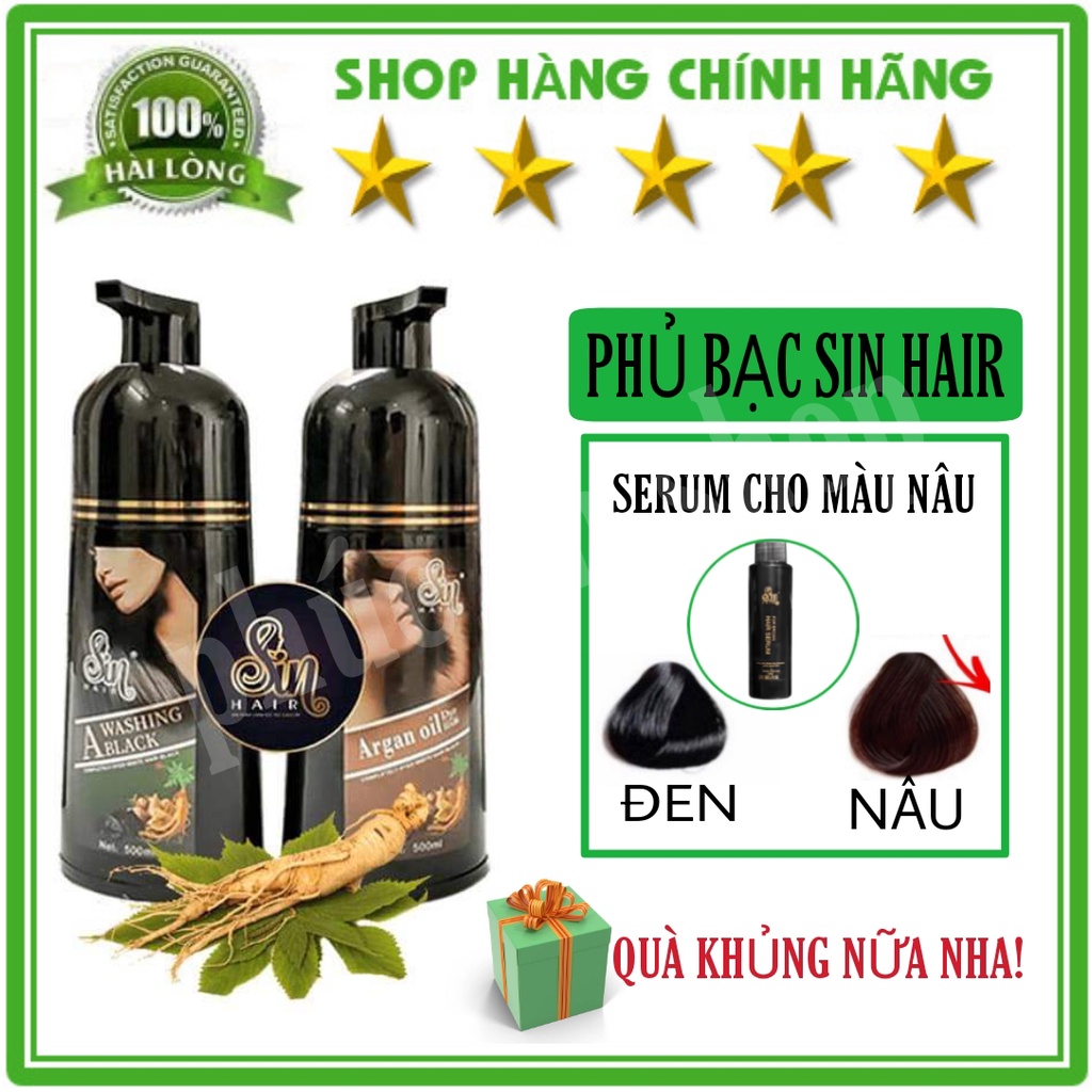 Dầu gội phủ bạc sin hair♥️♥️dầu gội nhuộm tóc đen, nâu số 1 Nhật Bản 500ml.[CHÍNH HÃNG]