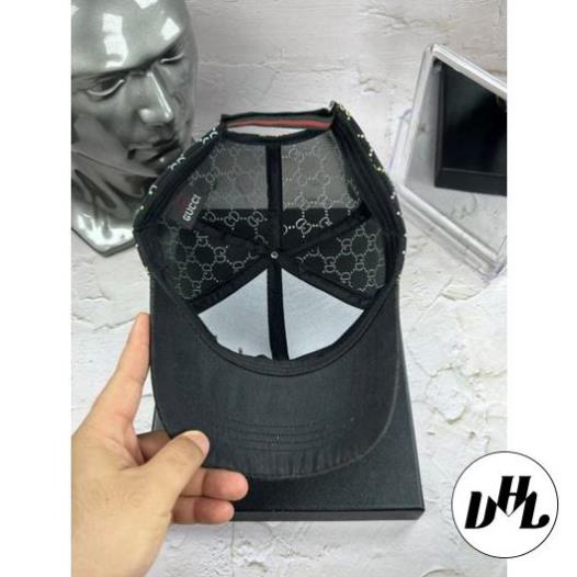 (NEW) Nón kết nam nữ, mũ lưỡi trai GUCCI LỤA 7 MÀU phối Lưới cực đẹp-Đen (Ảnh thật) - GC024