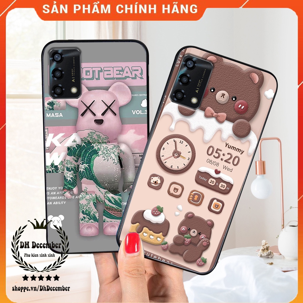 Ốp lưng Oppo A74 / A95 in hình 3D GẤU HỒNG-GẤU BE3R -XINH XẺO CỰC ĐẸP
