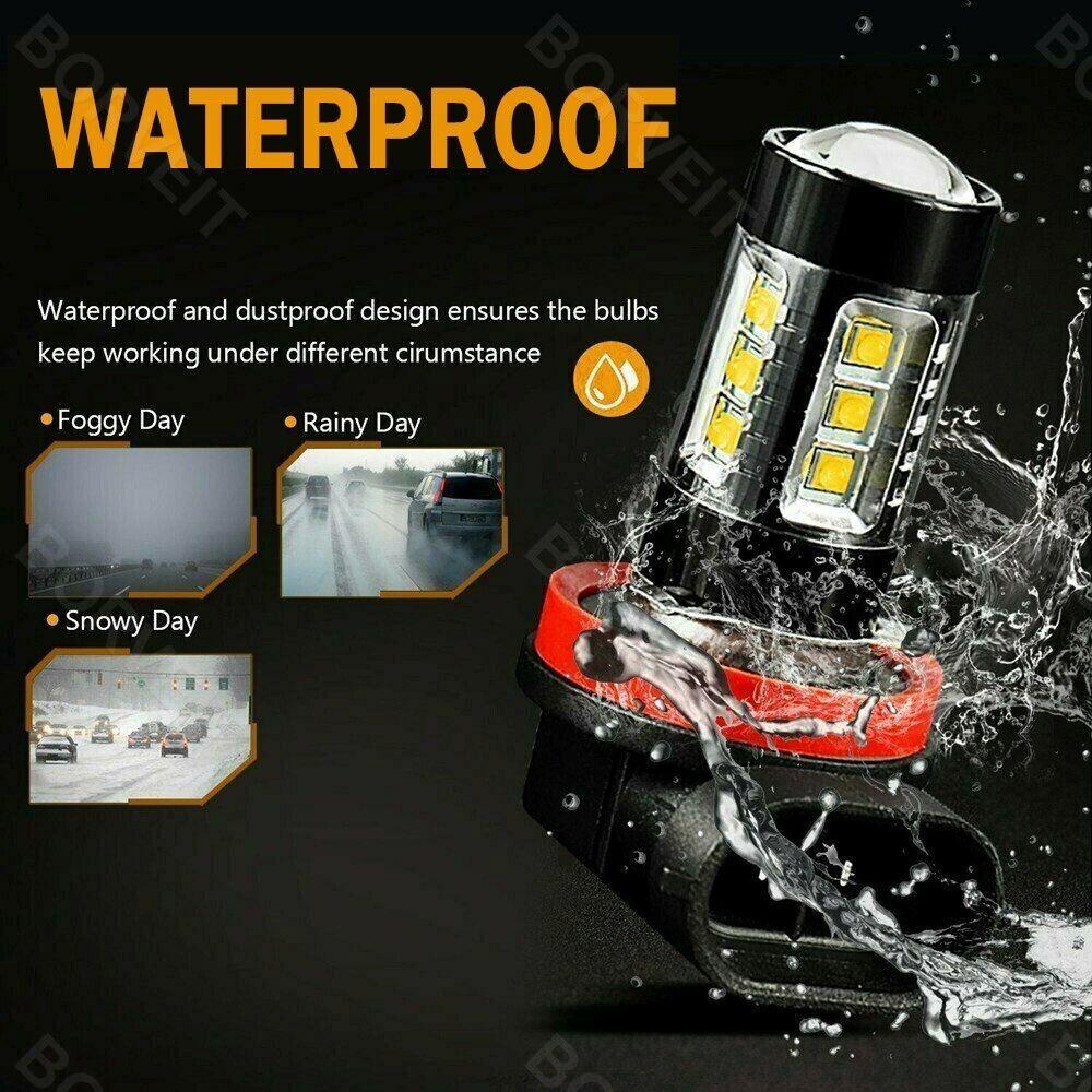 Set 2 Đèn LED Sương Mù Siêu Sáng 200W 6000K H11 / H8 / H9 / H16 DRL Dành Cho Ô Tô