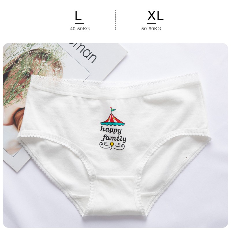 Quần lót nữ cotton cao cấp co giãn kháng khuẩn in hình đáng yêu dễ thương QL37 | BigBuy360 - bigbuy360.vn