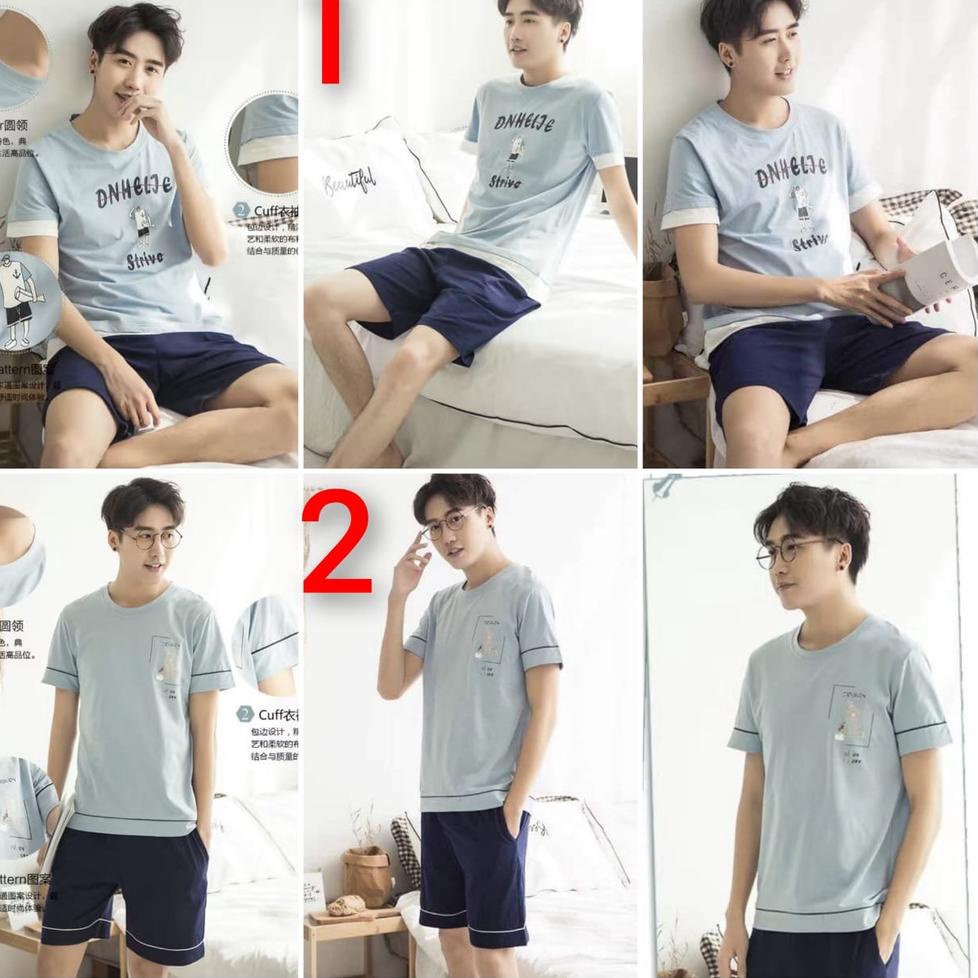 Mô hình tuyệt vời... Bộ Đồ Ngủ Áo Thun Tay Ngắn Và Quần Short Nhập Khẩu PDKcowok63 HJ9 Dành Cho Bé Trai