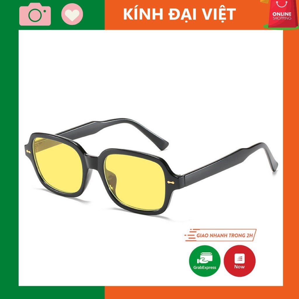 Kính mát nam nữ chống UV400 Cao cấp Hàn Quốc đi ngày đêm , màu vàng cam HOT TREND 2160