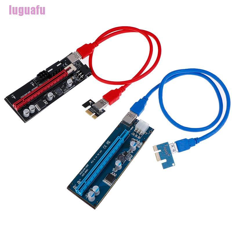 Card Chuyển Đổi PCI-E 009S PCI Express 1X Sang 16X 4Pin 6Pin SATA Molex