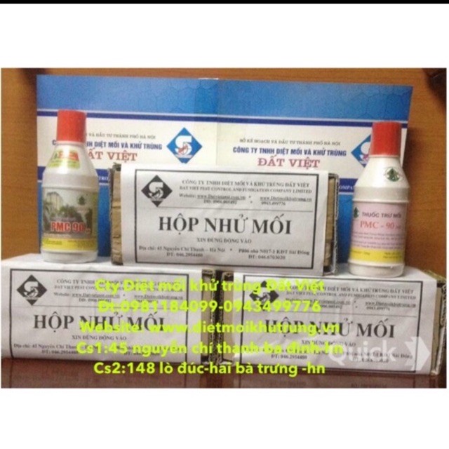 Bộ 4 hộp nhử 2 lọ thuốc lây nhiễm,1 lọ temize chống mỗi không mùi