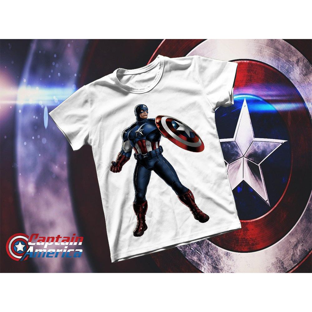 Áo thun Cotton Unisex - Movie - Captain America - Captain America phòng thủ