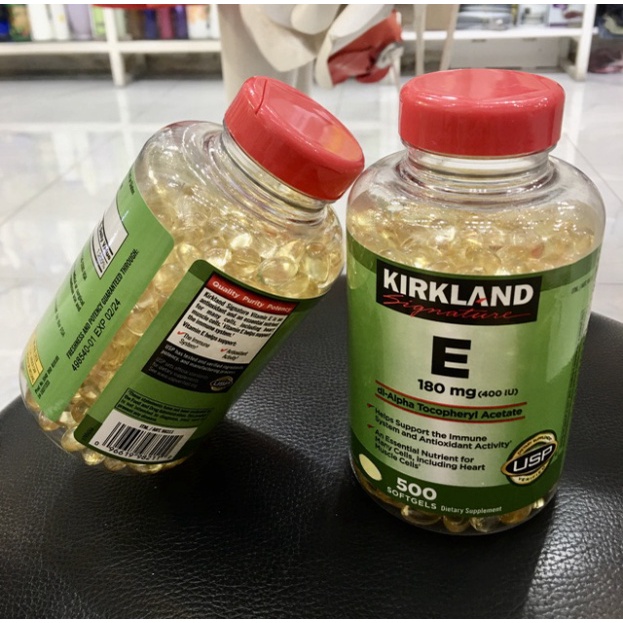 [Hàng Mỹ] Viên Uống Vitamin E 400 IU 500 Viên Kirkland Chính hãng- Đẹp Da Làm Chậm Lão Hóa  Date mới