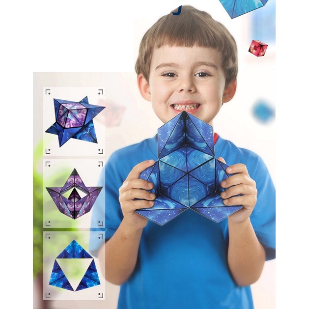 Khối Rubik biến hình - Magnetic Magic Cube - Rubic xếp hình hình học 3D - Thư Viện Đồ Chơi