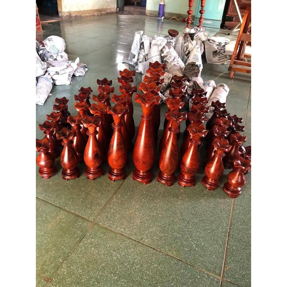 Mỹ Nghệ Bắc Ninh  Bộ lục bình mini 9 món gỗ hương ( kích thước lần lượt 37cm, 32cm, 30cm, 27cm, 23cm, 20cm, 17cm, 14cm,