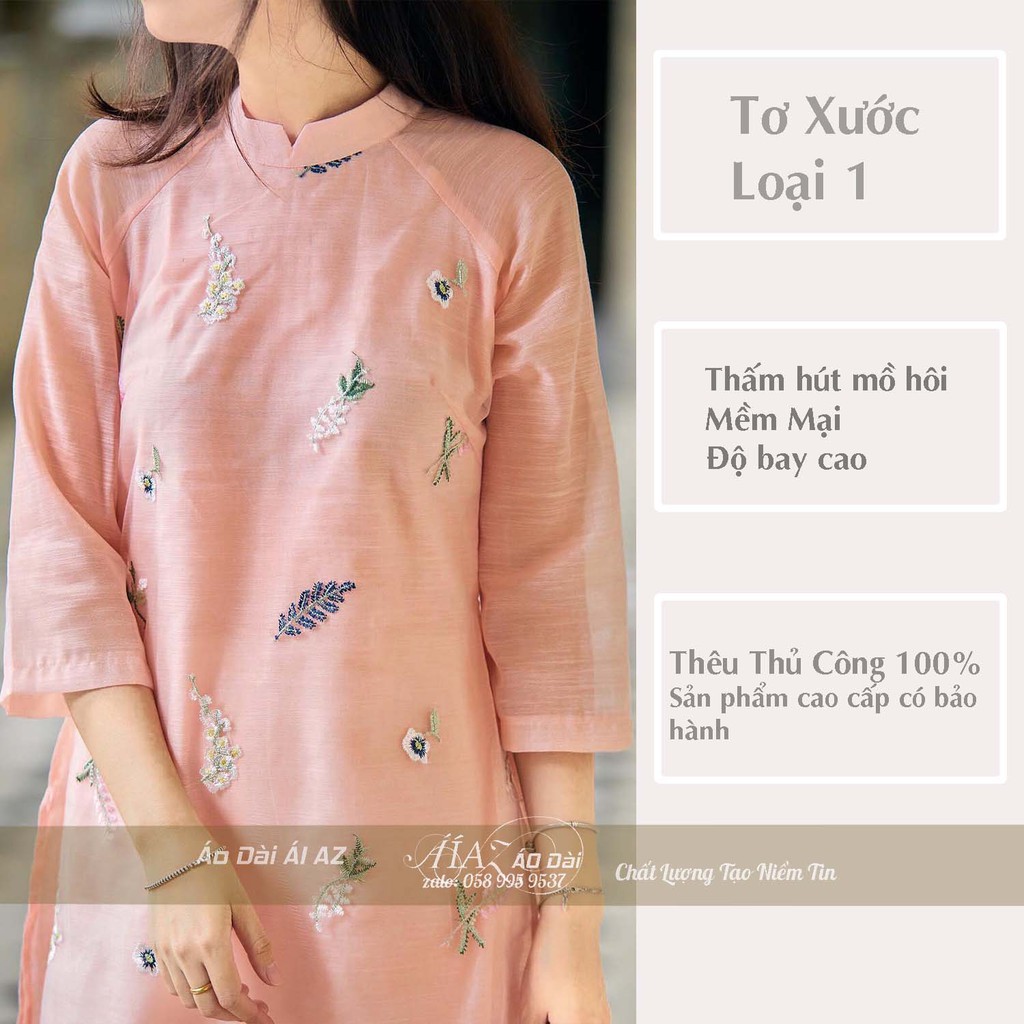 Áo Dài Cách Tân Nữ Dáng Suông Tay Ngắn Hàng Cao Cấp RC03