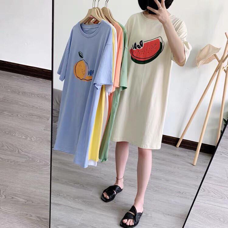 [CÓ ẢNH THẬT] Váy thun nữ hoa quả sẵn 6 màu chuẩn ảnh (Sỉ từ 5sp bát kỳ) | BigBuy360 - bigbuy360.vn