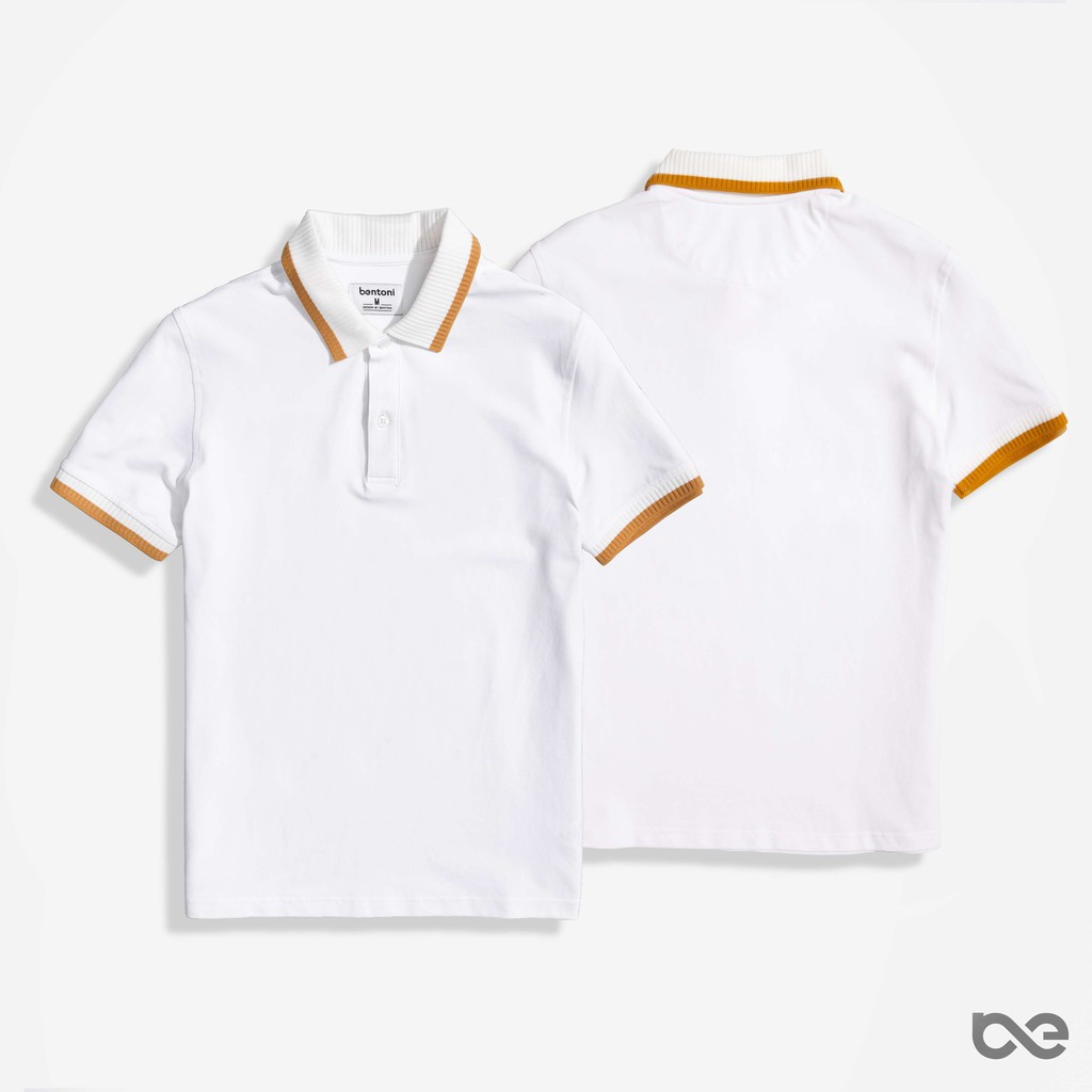 Áo ngắn tay có cổ Bentoni - Gentle Polo 2.0 AOTRBEN166 (Trắng viền vàng)