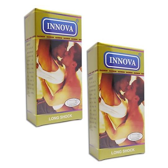 [Combo] 2 hộp bao cao su 24 chiếc chống xuất tinh sớm gân gai Innova Vàng