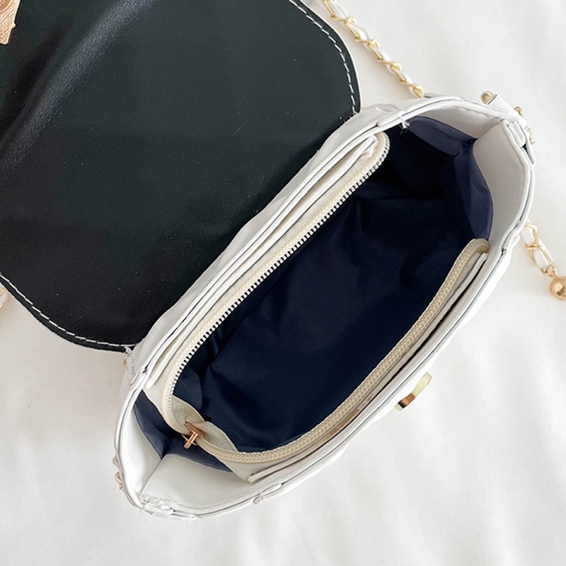 Túi đeo chéo hình thoi nhỏ nhắn phối dây đeo sợi xích phong cách Hàn Quốc thời trang cho nữ