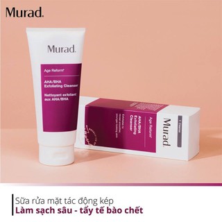 [Chính hãng - date mới] Sữa rửa mặt tẩy da chết Murad AHA/BHA Exfoliating Cleanser 200ml