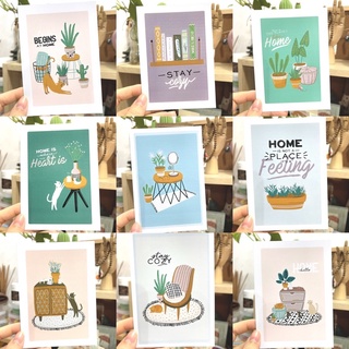 Donglai thiệp postcard chủ đề home size 10*14cm