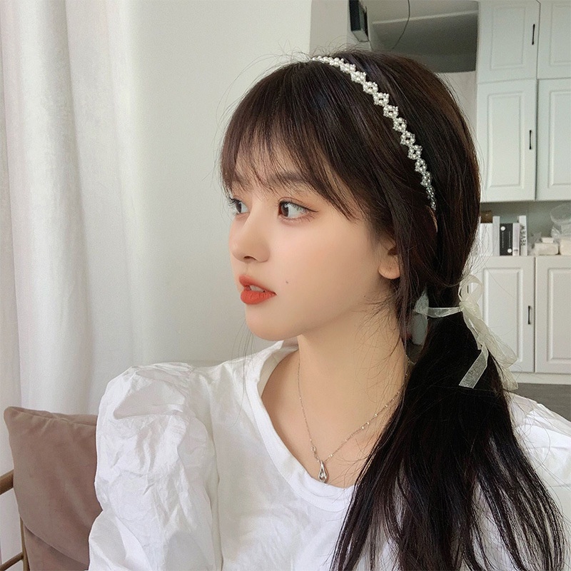 Bờm Tóc Tết Dây Hoạ Tiết Hoa Nhí Dễ Thương Năng Động Cho Nữ