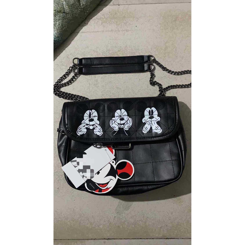 Túi đeo chéo da PU in hình chuột Mickey thời trang đường phố