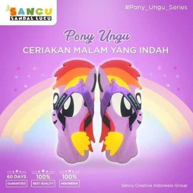Sancu PONY Dép Màu Tím