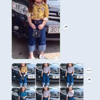 Set bé gái áo SM quần bò