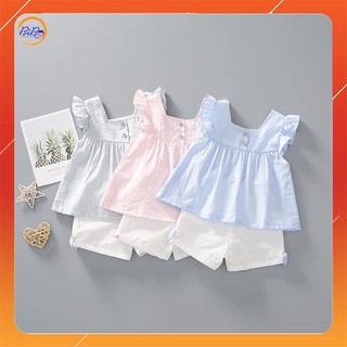 Bộ bánh bèo cho bé gái, đồ bộ bé gái mùa hè size 8-22kg chất đũi bibo store