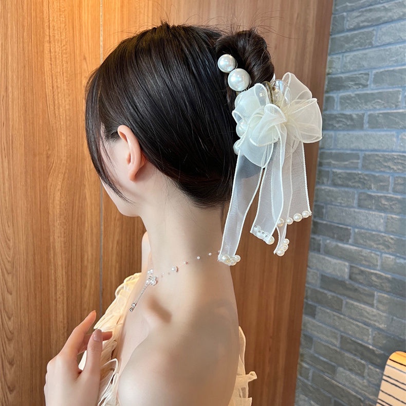 Kẹp Tóc Ruy Băng Nơ Ren Thời Trang Hàn Quốc