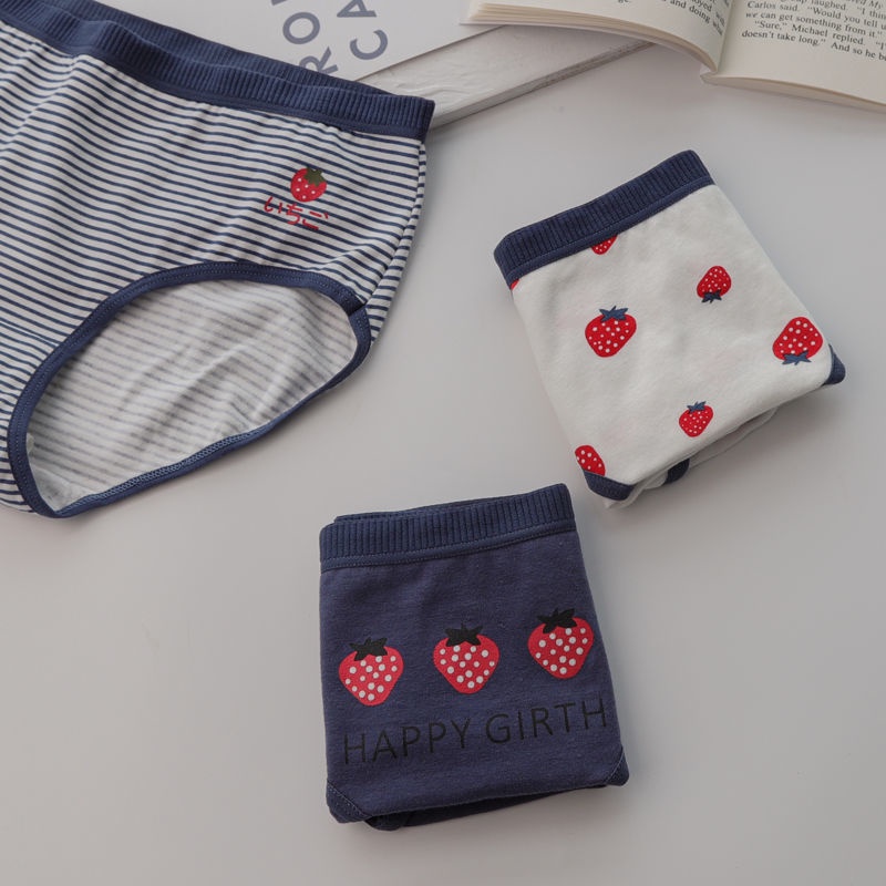 Jiashucheng Quần Lót Cotton Lưng Thấp Phối Ren Phong Cách Nhật Hàn Cho Nữ Sinh