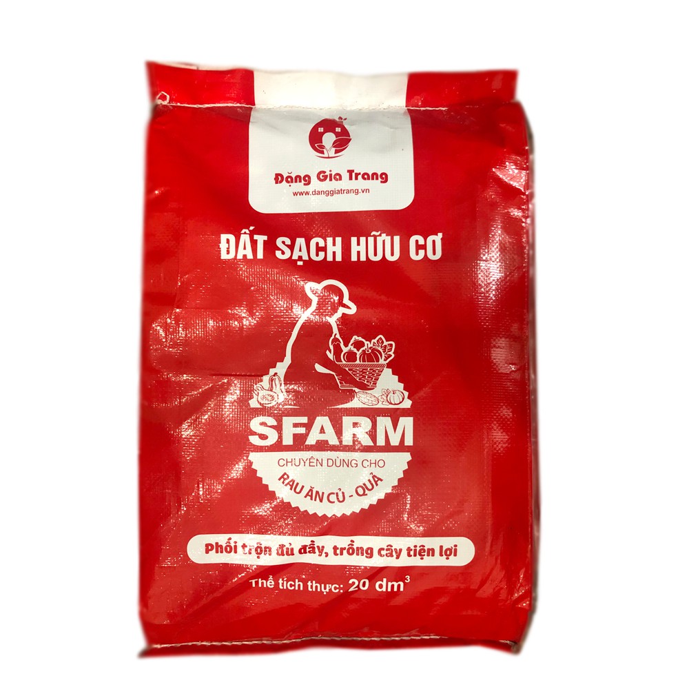 Bao 20 dm3 Đất Sạch Hữu Cơ SFARM Chuyên Dùng Trồng Rau Ăn Củ Quả