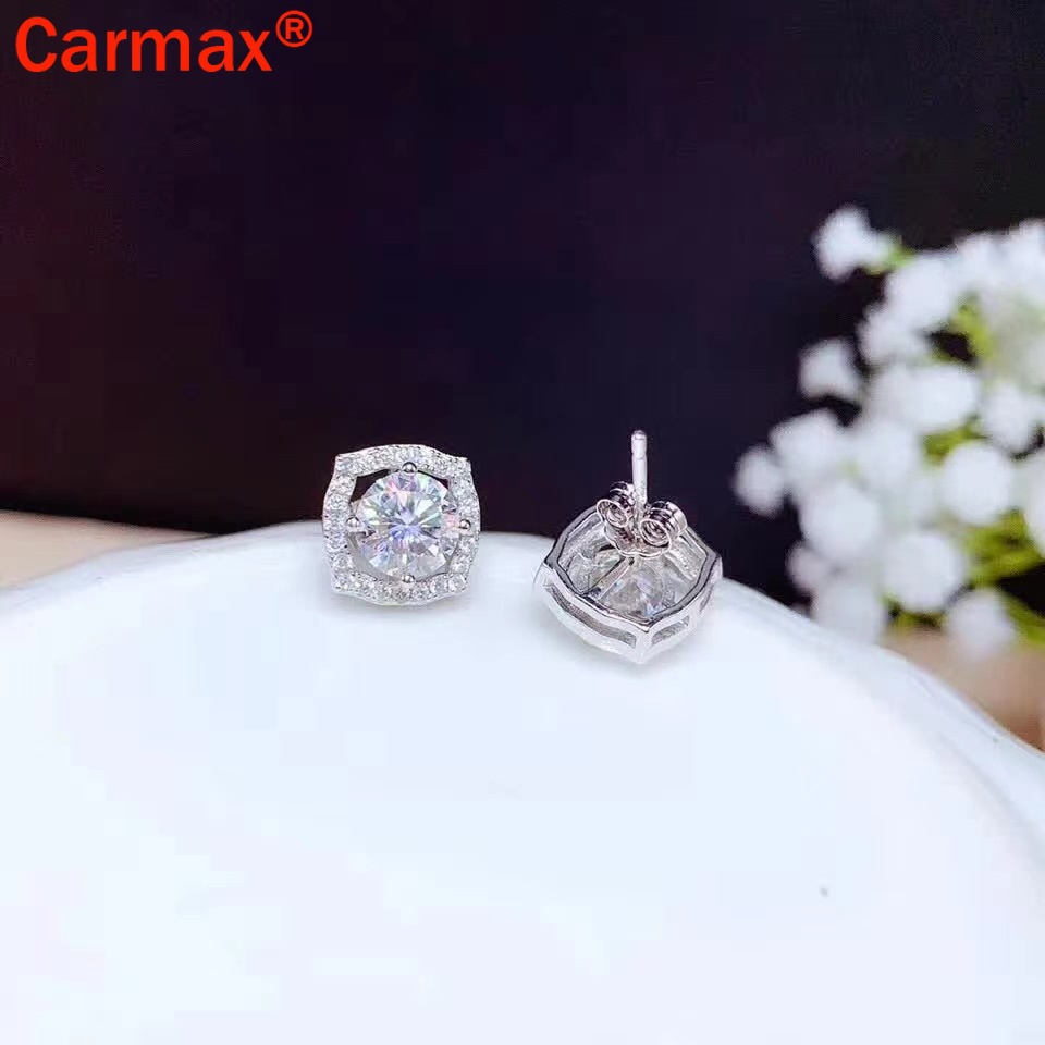 Bông tai hình moissanite thời trang cổ điển độc đáo cho nữ
