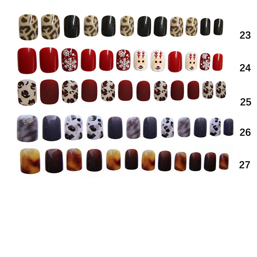 Bộ 24 Móng Tay Giả Đầu Tròn Cho Nữ