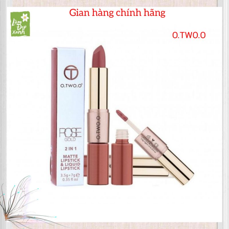 Son O.TWO.O 2 đầu tint, sáp siêu lì dưỡng ẩm hàng nội địa Trung