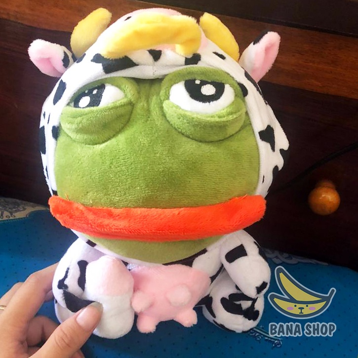Gấu bông ếch xanh sad frog Pepe bò sữa siêu bựa dành cho vozer