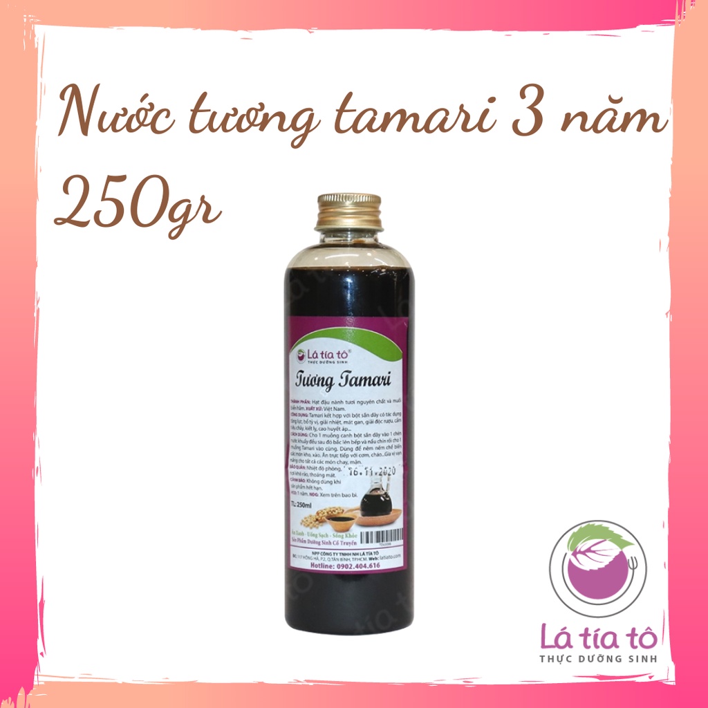 NƯỚC TƯƠNG TAMARI 3 NĂM 250ml - LÁ TÍA TÔ