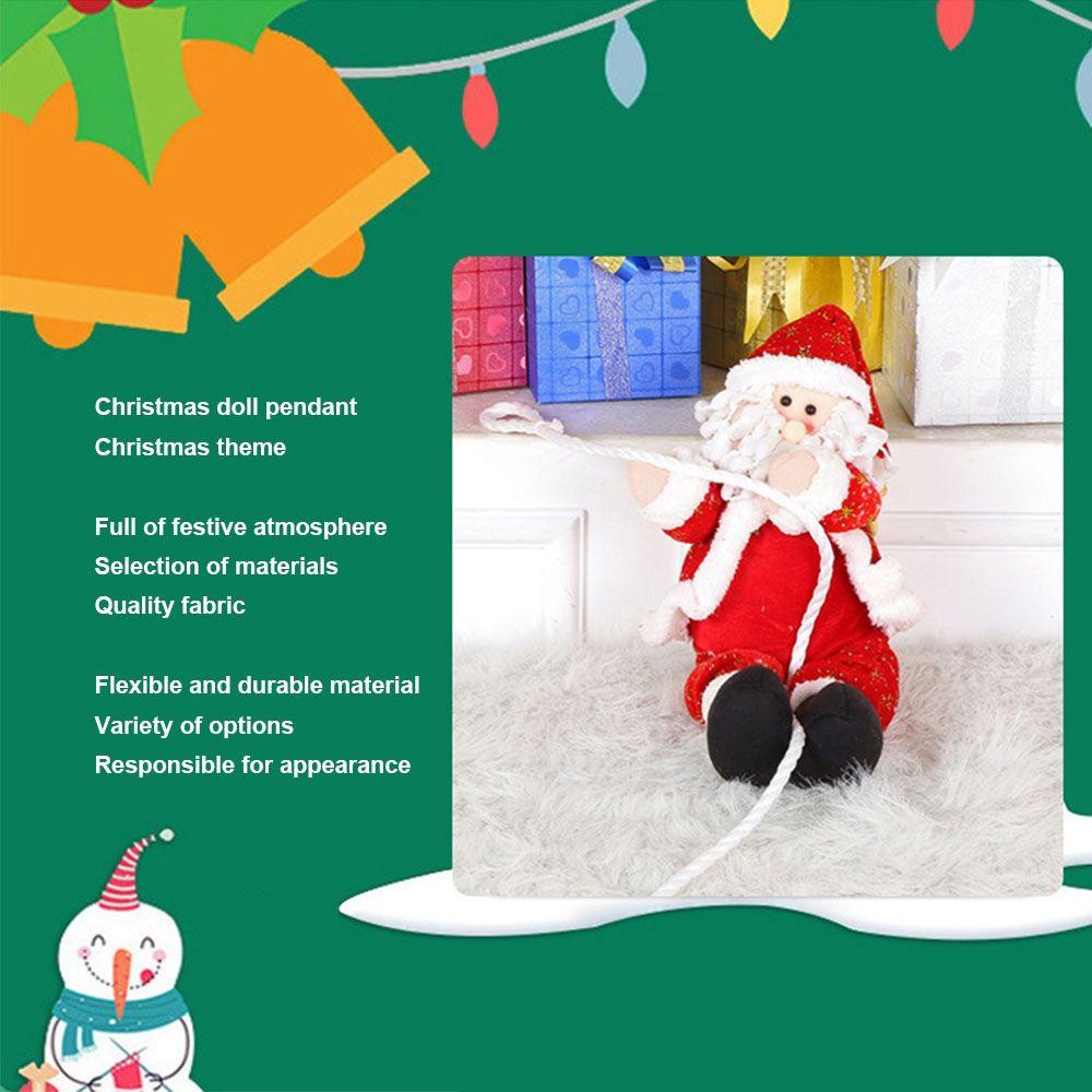 Búp Bê Nhồi Bông Hình Ông Già Noel Hoạt Hình Kèm Dây Thừng Leo Núi Trang Trí Giáng Sinh / Năm Mới