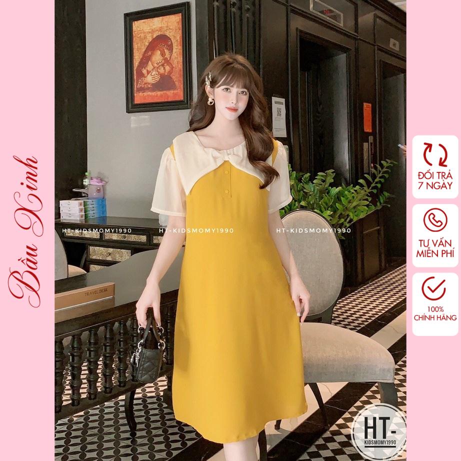 Váy bầu thiết kế - đầm bầu mùa hè công sở dáng suông thời trang sau sinh