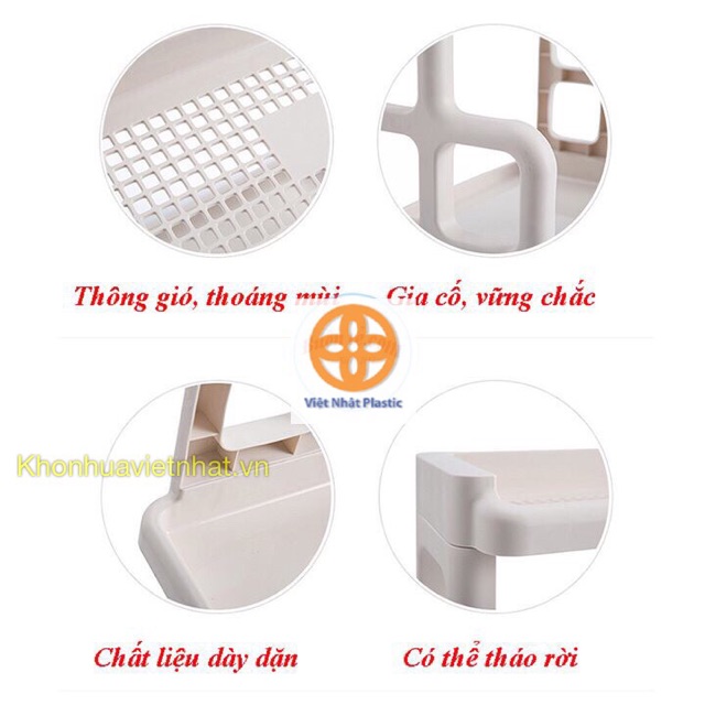 Kệ gia vị chữ H nhựa Việt Nhật (5566), kệ đựng đồ nhà tắm, úp chén bát 2 tầng đa năng tiện ích