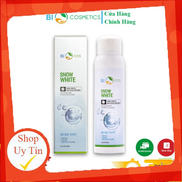 [UY TÍN] -   Chai Xịt Dưỡng Trắng Da Snow White Chống Nắng BIOCOS, Dưỡng Ẩm Nâng Tone Da Và Bảo Vệ Da 150ml